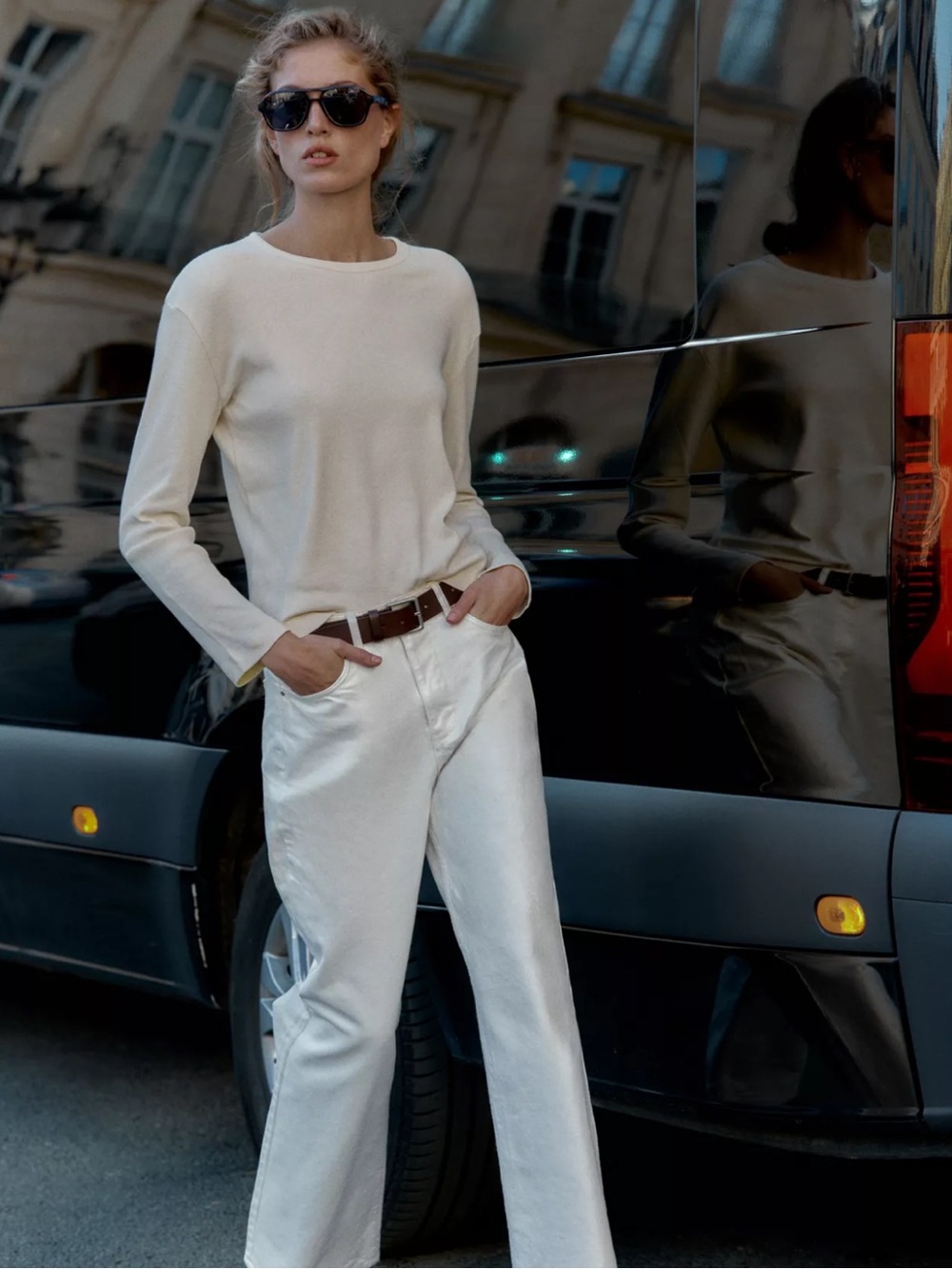 Zara Rib Knit Long Sleeve T Shirt